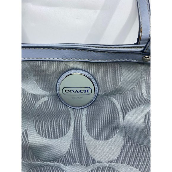 Coach Gray Jacquard Fabric Long Strap Tote Bag - Picture 5 of 13